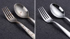 Najbolji način uklanjanja mrlja od hrđe s pribora za jelo.